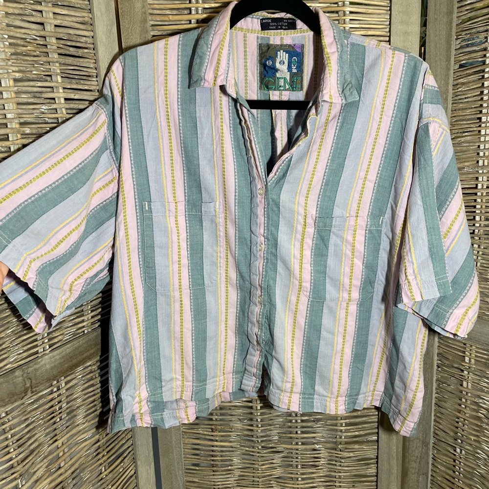 VTG 70s 100% Cotton Camp Shirt - size Large